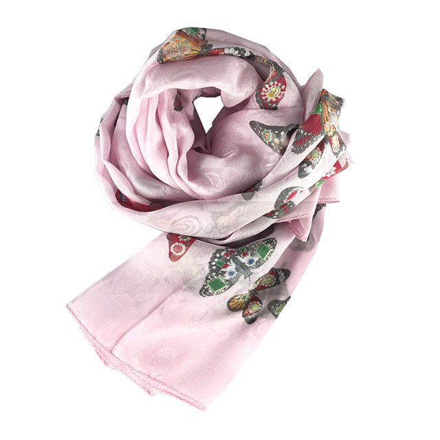 Wholesale Custom Printed Silk Jacquard Floral Shawl