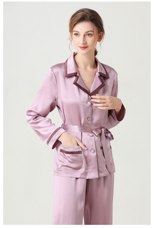 Custom Plus Size White Silk Pajamas Set with Button Down for Womens in