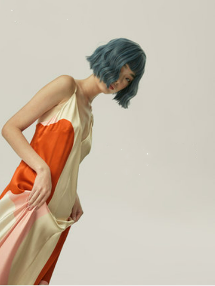 Custom Printed Silk Slip Dress
