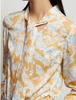 100% Pure Mulberry Silk Printed Blouse Long Sleeve Designed for Women