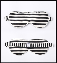 Private Label Luxury Printed Stripe Real Pure Mulberry Silk Sleeping Eye Mask in Bulk