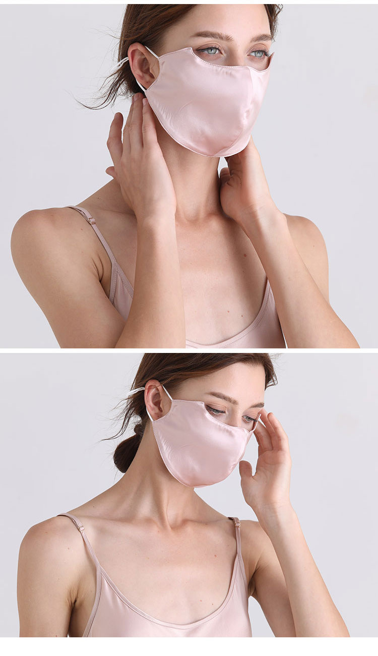 Personalized Reusable OEKO-TEX Certified Pure Mulberry Silk Face Masks with Double Layers