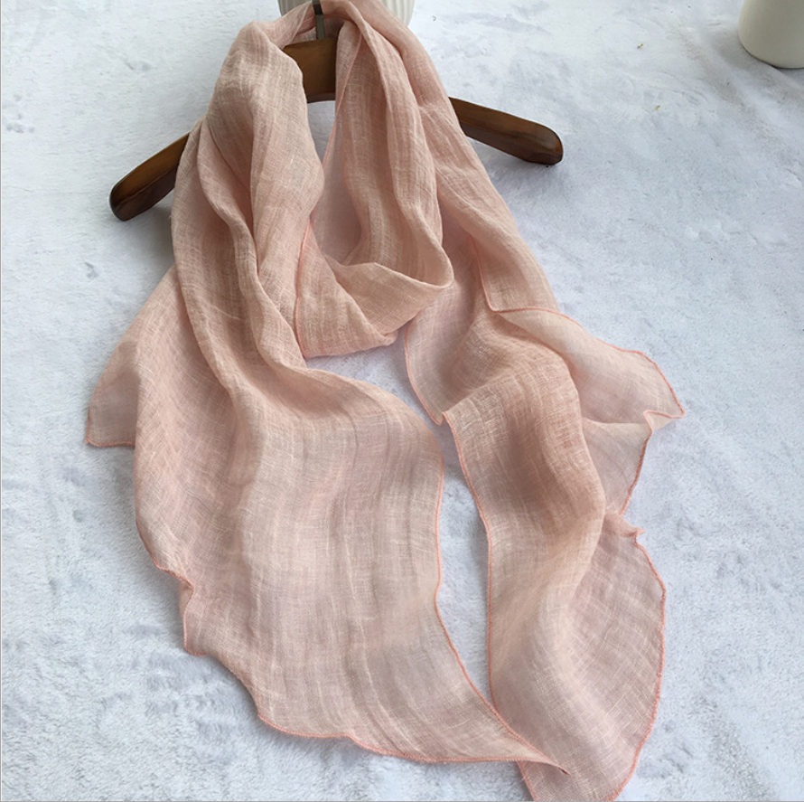 Solid Colour Lengthened Linen Shawl And Head Scarf for Ladies Bulk Wholesale