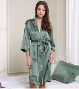 Best Ladies Green Short Style Silk Kimono Robe Plus Size In Bulk