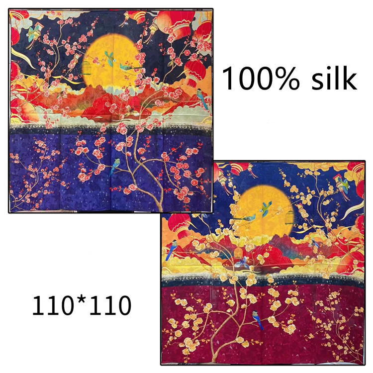100% Pure Mulberry Silk Custom Designed Printed Scarves Wholesale